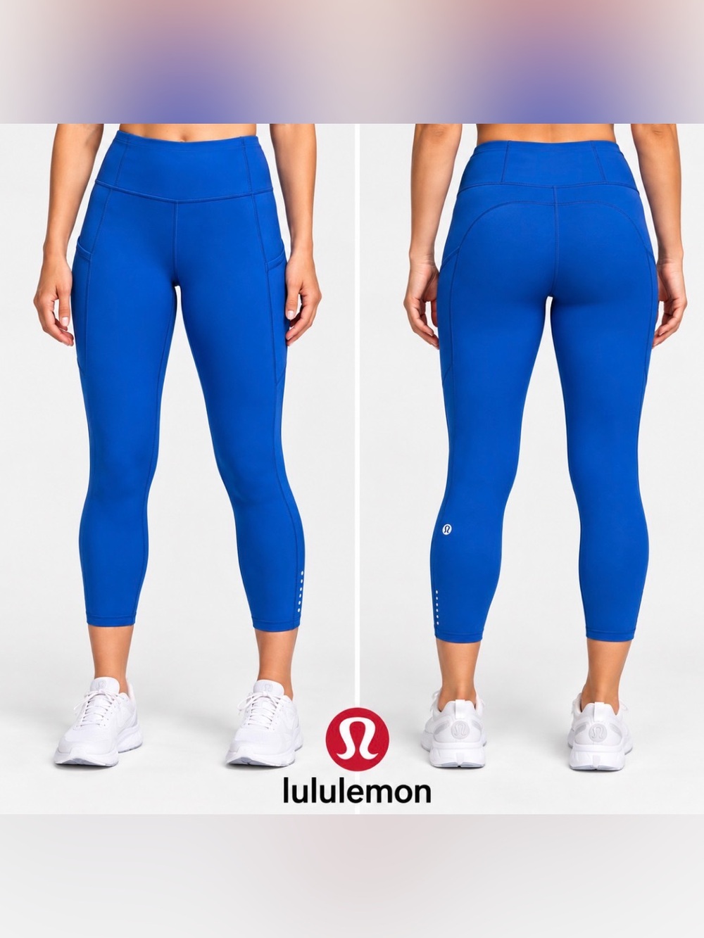 lululemon Fast and Free High-Rise Crop 23" Running Leggings Blue Women’s 12 Gym